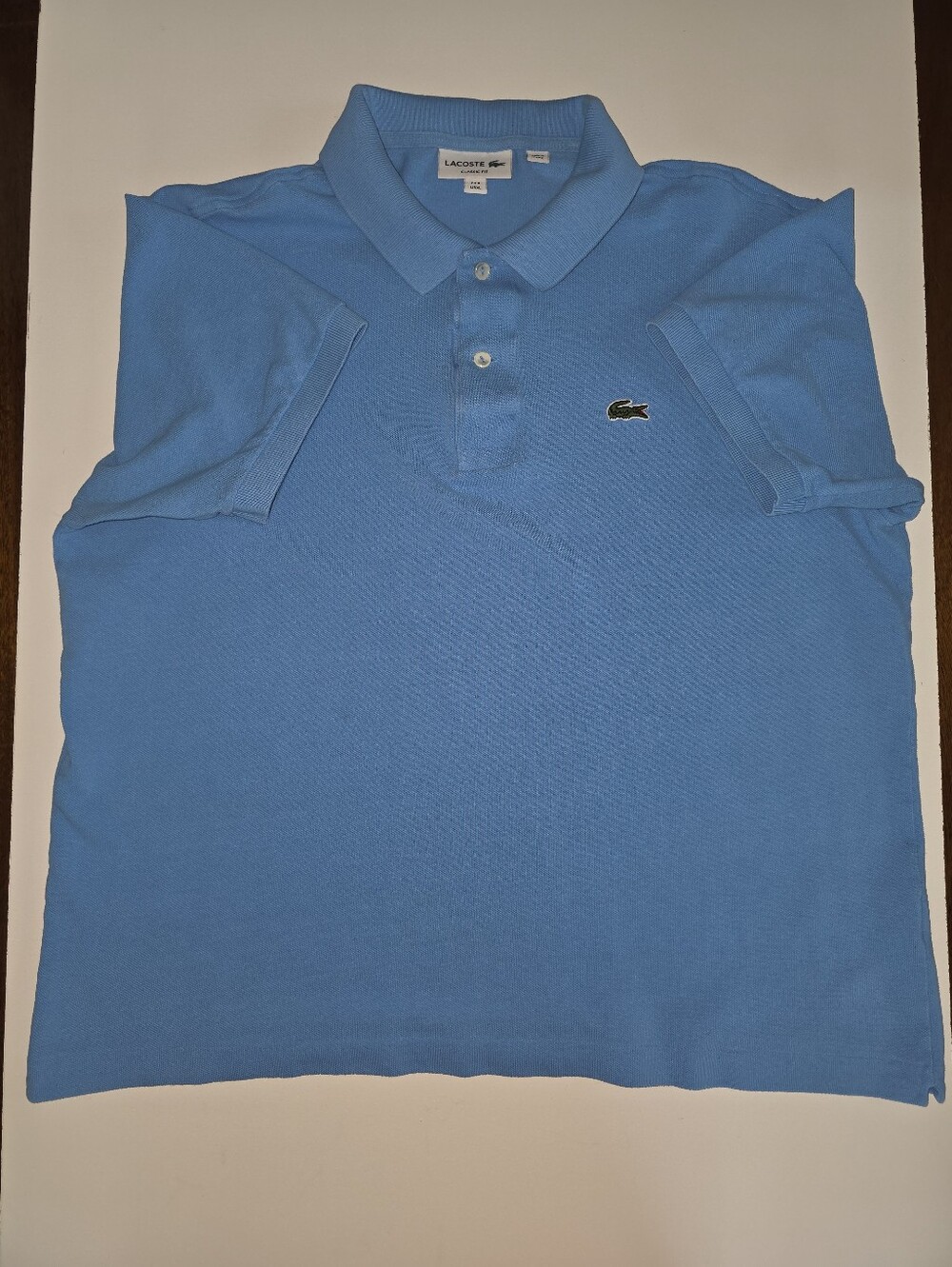 Lacoste Men's 100% Cotton Pique Polo Shirt Light Blue Size 6 / XL